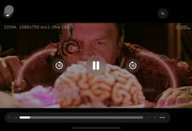 Sample app in full-screen playback with controls visible